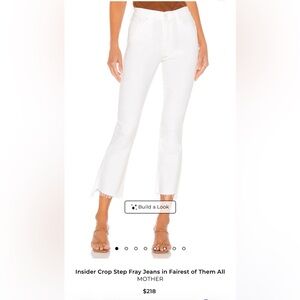 MOTHER The Insider Crop Step Fray White Jeans Size 23 EUC